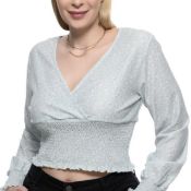 Women's Silver and Blue Vest top