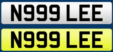N999 LEE Private Number Plate on Retention Certificate