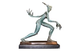 Title: Bronze Modern Art SculptureDescription: 1137 - Fabulous modern art bronze sculpture of mystic