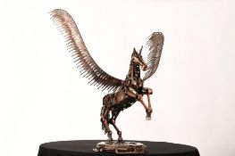Title: Hand Made Pegasus Metal SculptureDescription: 1605 - This is a fabulous piece of amazing