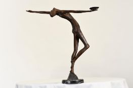 Title: Modern Bronze SculptureDescription: 1561 - This heavy modern minimalist sculpture has been