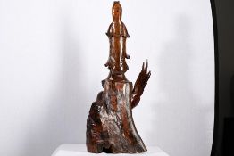 Title: Wood Carving of Goddess Guan YinDescription: 4331 - Original hand made Chinese wood carving