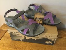 GOLA Womens “CEDAR” Hiking Sandals, Grey/Purple, Size 7 - Brand New