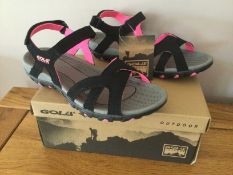 GOLA Womens “CEDAR” Hiking Sandals, Black/Hot Pink, Size 5 - Brand New