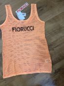 Fiorucci Designer Women’s Neon Orange Vest Tee XS RRP £59