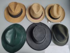 A Collection of 6 Hats To Include A Swagman Australian Hat and 5 Others