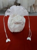 Satin butterfly bag in ivory.