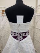 Style 1708 Alfred Angelo wedding dress size 8 ivory and eggplant