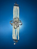 Starlet Jewellery diamante and faux pearl bracelet