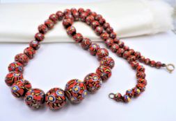 Vintage Murano Moretti Glass Bead Necklace