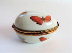 Vintage Limoges France Dubarry Egg Trinket Box Hand Painted