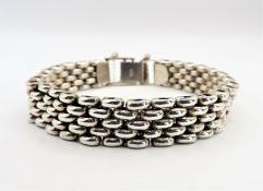 Vintage 925 Sterling Silver Five Bar Link Bracelet With Gift Box (45 grams)