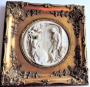 After Edward William Wyon Relief Marble Plaque Mounted In Ornate Gilt Frame