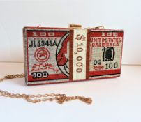 Rhinestone Crystal Dollar Money Clutch/Shoulder Bag
