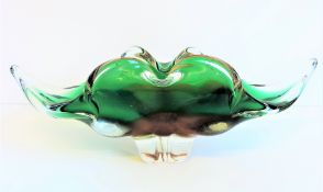 Vintage Josef Hospodka Green & Amber Centrepiece Bowl