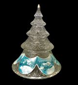 Vintage Continental Cut Glass Christmas Tree 30cm Tall