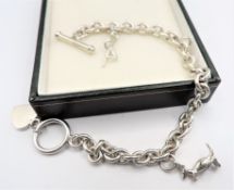 Sterling Silver Toggle Clasp Bracelet With Gift Pouch