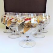 Hand Made French Cristal de Paris Brandy/Liqueur Balloons Gold & Silver Leaf