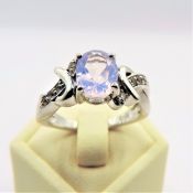 Sterling Silver Lavender Quartz  & Topaz Ring New With Gift Pouch