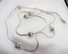 Designer Sterling Silver 34 inch Ball Chain Necklace Hallmarked With Gift Pouch