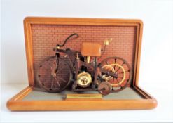 Franklin Mint 1885 Daimler Single Track Motorcycle In Display Case 1:8 Scale Model