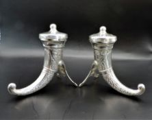 Vintage Norwegian Sterling Silver Salt & Pepper Pots By Magnus Aase