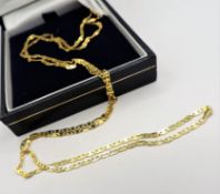 Italian 14K Gold On Sterling Silver 24 inch Necklace New With Gift Pouch