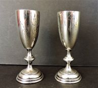 Pair Antique Sterling Silver Posy Vases Hallmark Circa 1850's