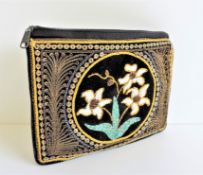 Vintage Velvet Hand Embroidered Evening Purse