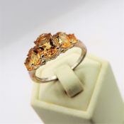 Sterling Silver Citrine Ring NEW With Gift Pouch