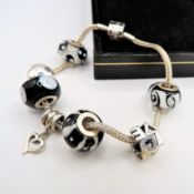 Sterling Silver Rhona Sutton Murano Charm Bracelet