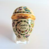 Vintage Halcyon Days Enamels Egg Trinket Box Easter 1979
