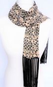 Celine of Paris Fringed Silk Scarf 210cm Long