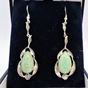Artisan Sterling Silver Amazonite Drop Earrings New With Gift Pouch