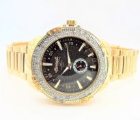 Gents INGERSOLL Gems Marine Gold Plated Diamond Watch