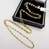 Italian 14k Gold On Sterling Silver 30 inch Necklace New With Gift Pouch