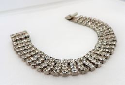 Art Deco 4 Row Crystal Bracelet Circa 1930's