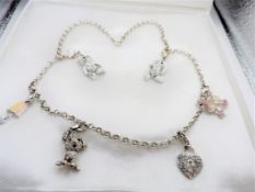 Sterling Silver Charm Necklace 29 grams