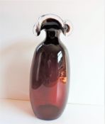 Hand Blown Swedish Studio Art Glass Vase