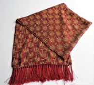 Vintage 1960's Tootal Scarf Reversible With Tassels