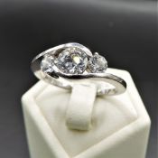 Sterling Silver CZ Gemstone Ring New With Gift Pouch