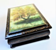 Vintage Russian Hand Painted Lacquer Box Artist Signed
