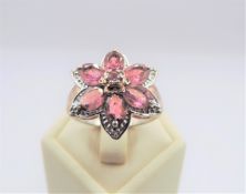 Sterling Silver Pink Sapphire Ring
