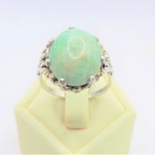 Artisan Sterling Silver 10CT Cabochon Amazonite Ring