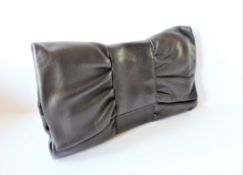 FURLA Black Leather Bow Clutch Bag Made In Italy