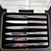 Set 6 Silver Handled Tea Knives Joseph Rogers & Sons Hallmarked 1937