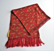 Vintage 1960's Tootal Scarf Reversible With Tassels