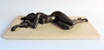 Bronze Sculpture of Reclining Nude Lady