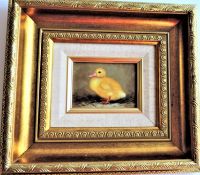 Jonny Gaston Framed Oil On Board Little Duckling Signed By Artist