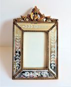 Rococo Style Venetian Etched Mirror & Gilt Photo Frame